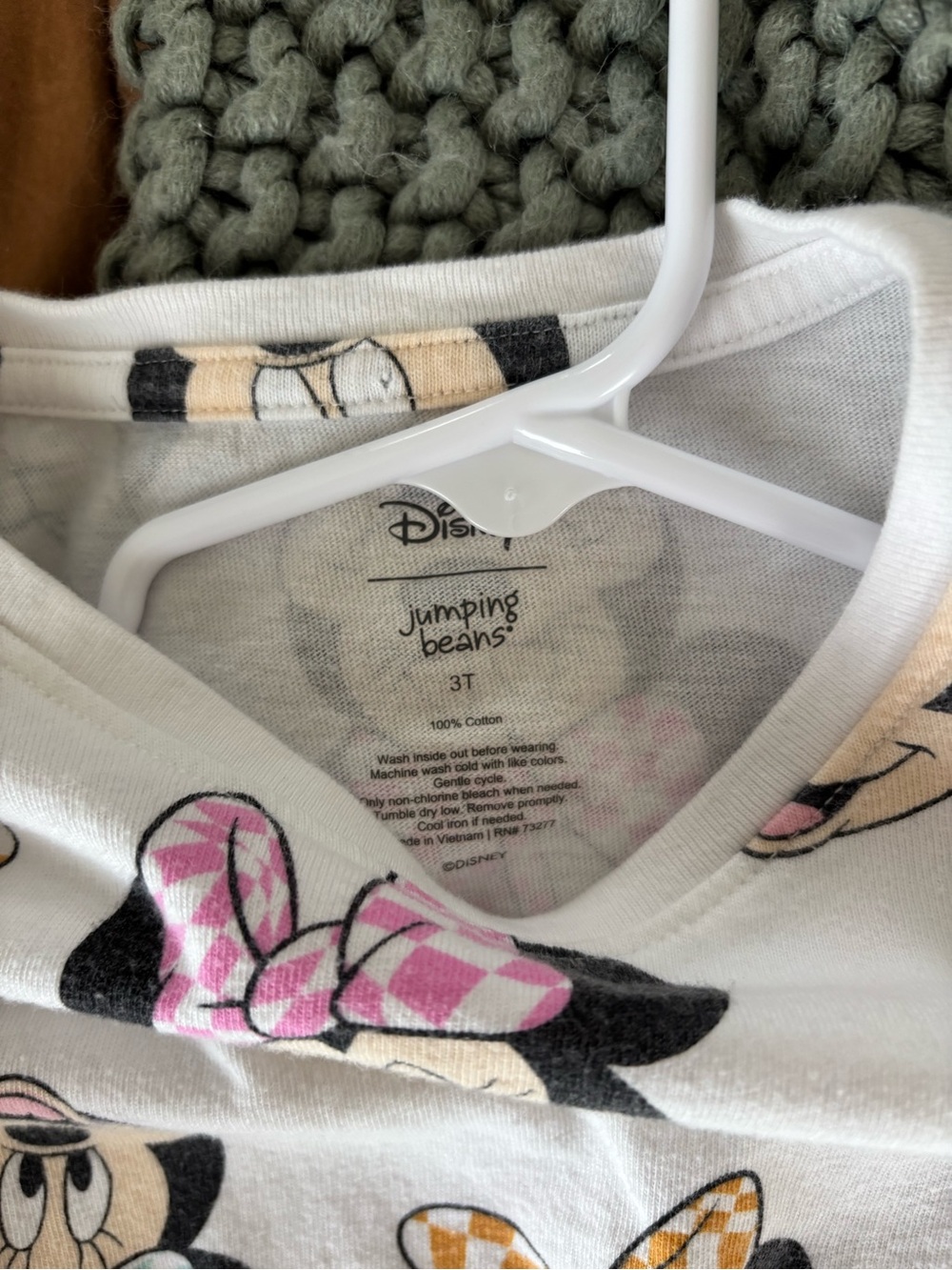 jumping beans disney minnie mouse checkered longsleeve tee for toddler - Picture 3 of 3